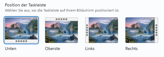 Position Taskleiste